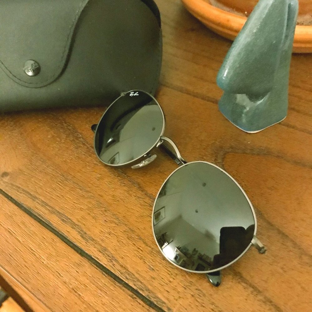 Ray-Ban Round Metal Classic Sunglasses (Gunmetal)